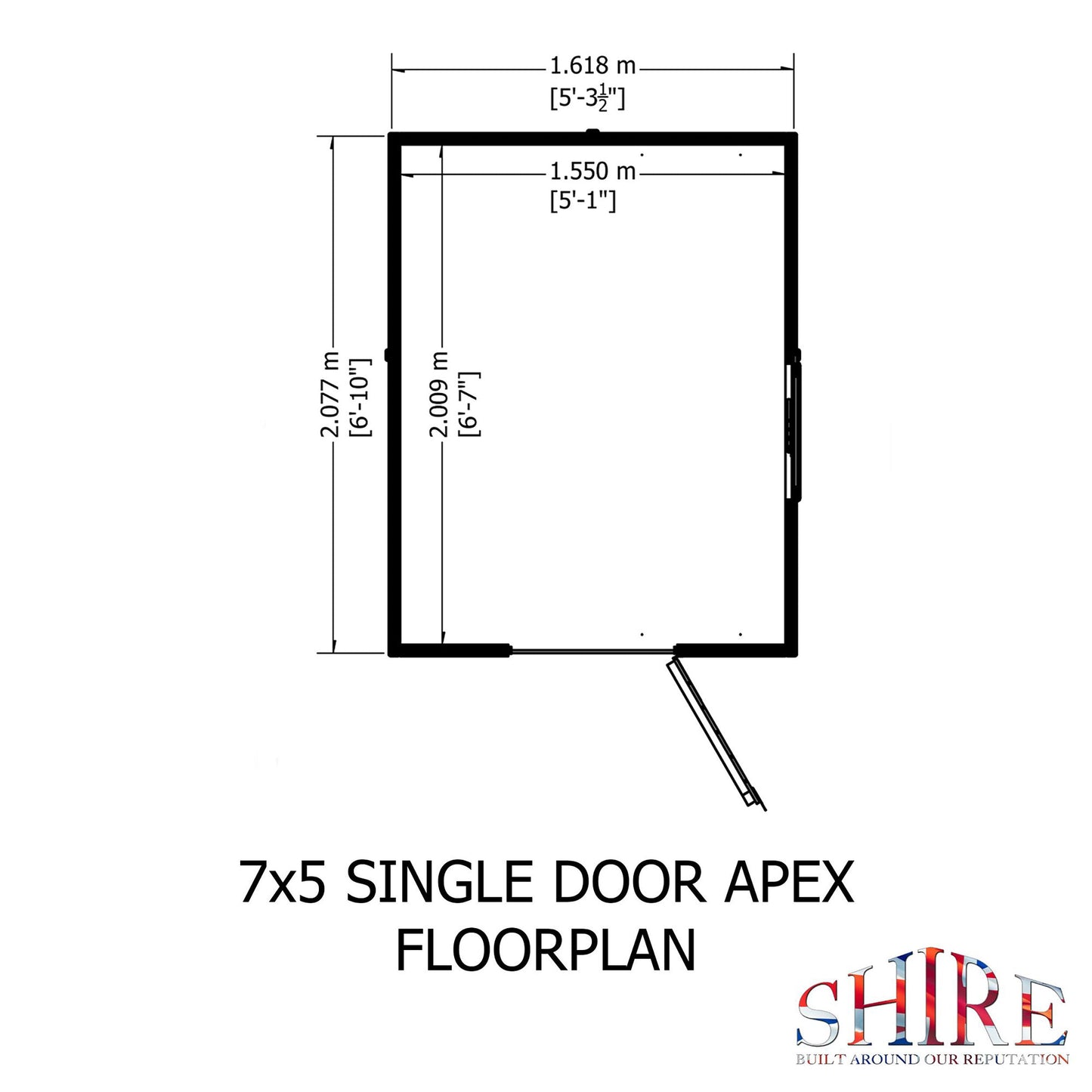Shire Shiplap Apex Shed 7x5