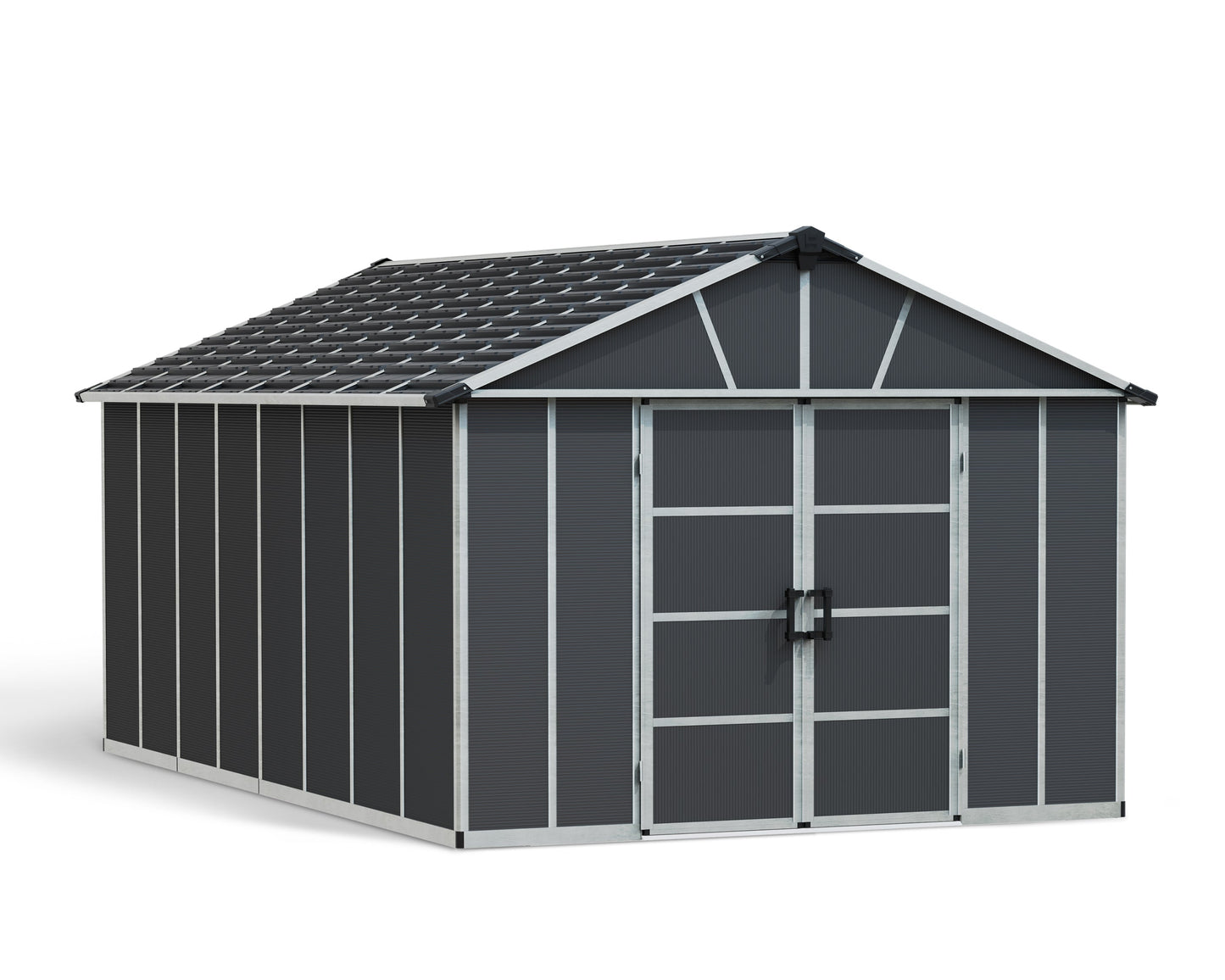 Yukon 11ft. x 17ft. Garden Shed With Floor - Dark Grey Polycarbonate Panels