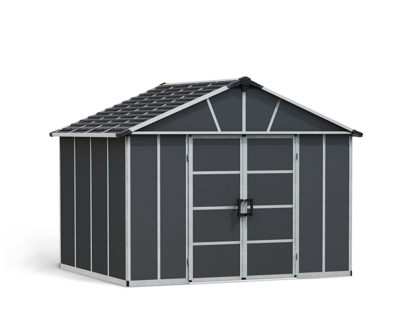 Yukon 11ft. x 9ft. Garden Shed With Floor - Dark Grey Polycarbonate Panels