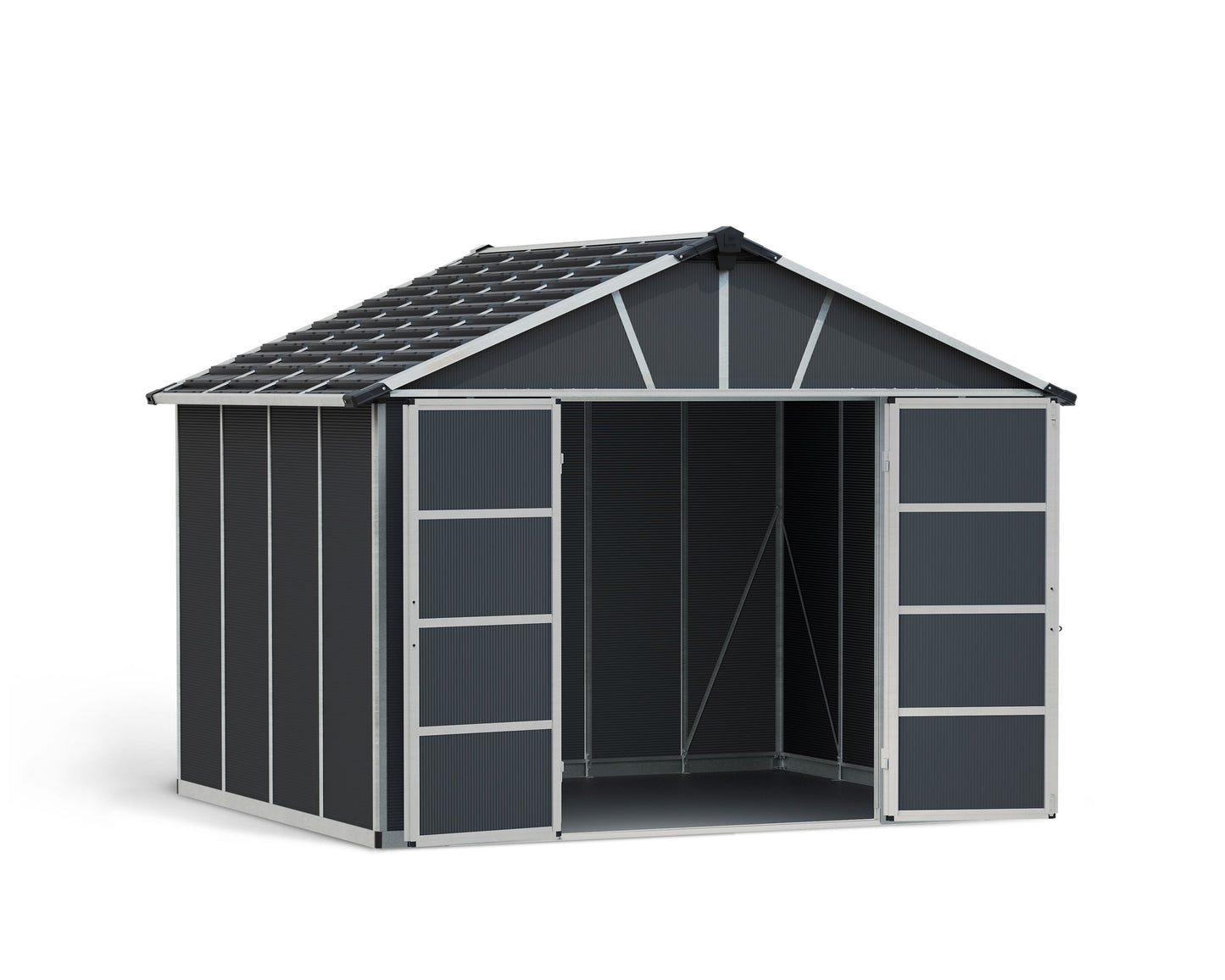 Yukon 11ft. x 9ft. Garden Shed With Floor - Dark Grey Polycarbonate Panels