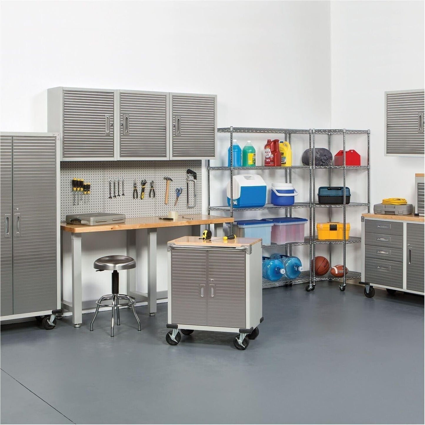 2 Door Granite Rolling Cabinet