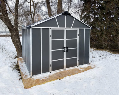 Yukon 11ft. x 9ft. Garden Shed Without Floor - Dark Grey Polycarbonate Panels