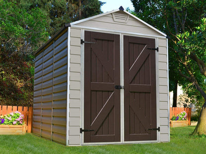 Skylight 6ft. x 8ft. Garden Shed - Tan Polycarbonate Panels